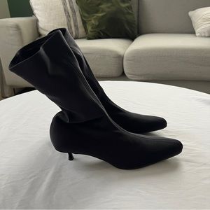 Balenciaga Original Knife Sock Boots Black Technical Fabric Size 36 Kitten Heel